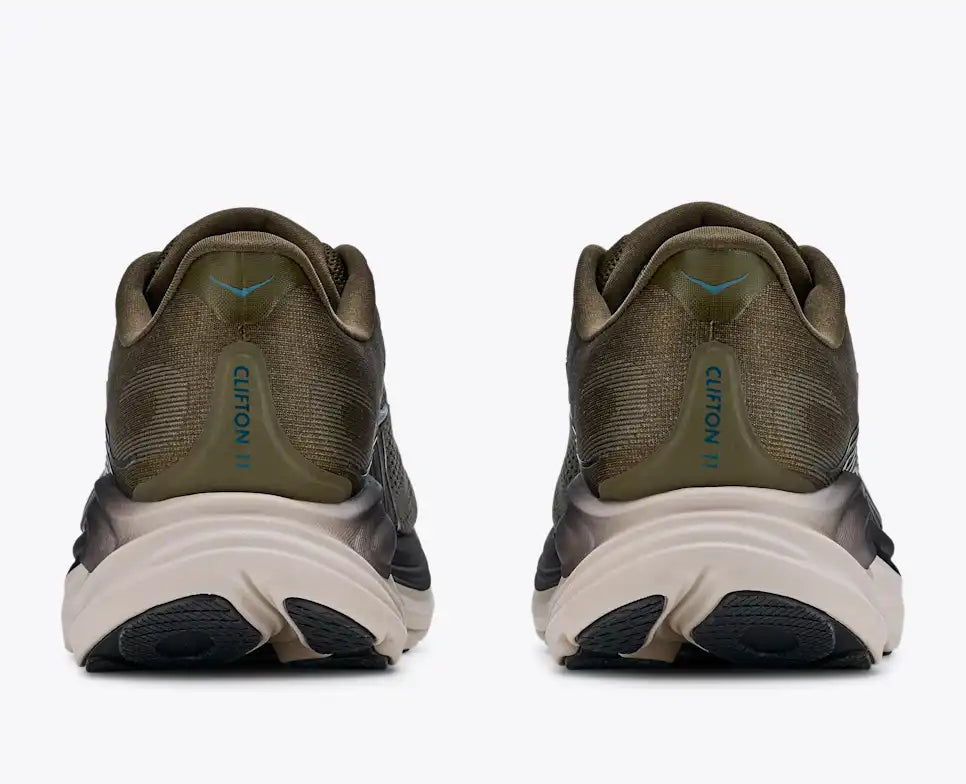 HOKA Clifton 11 Unisex product view 5 — Antique Olive / River Rock Grey