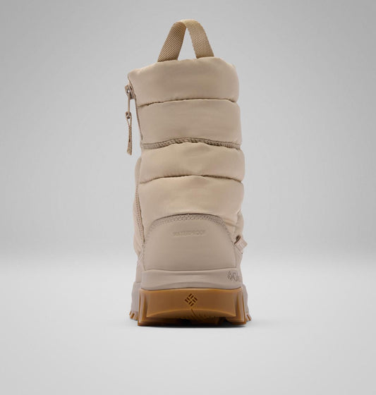 Columbia Snowtrot Waterproof Snow Boots Women product view 2 — Ancient Fossil, Oxford Tan