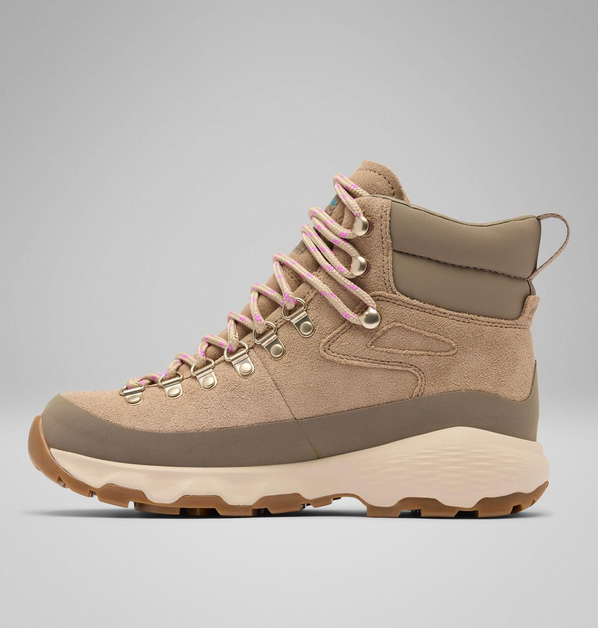 Columbia Newton Alpine PT Waterproof Boots Women product view 6 — Oxford Tan, Foxglove