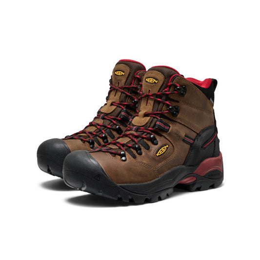 KEEN Pittsburgh Energy 6" Waterproof Boot (Carbon Toe) Men product view 2 — Bison/Black