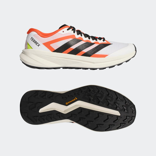 Adidas Terrex Agravic Lite Shoes Men - Side Lateral Bottom View - white / Core Black / Impact Orange