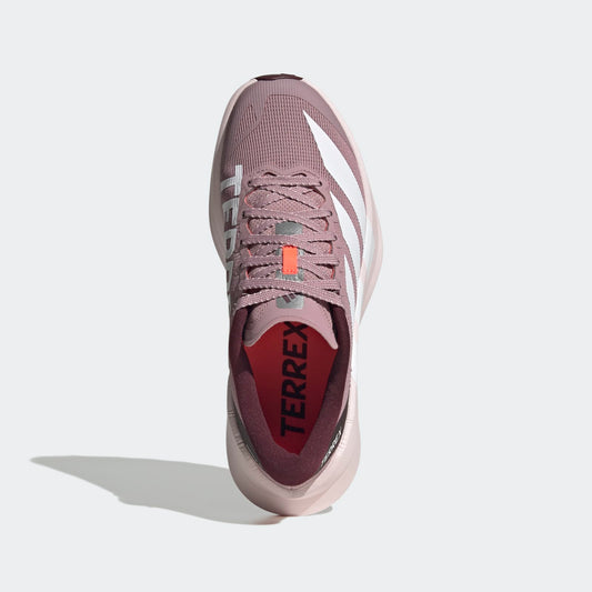 Adidas Terrex Agravic SL Trail Running Shoes Women - Top Portrait View - Magic Mauve / Cloud White / Maroon