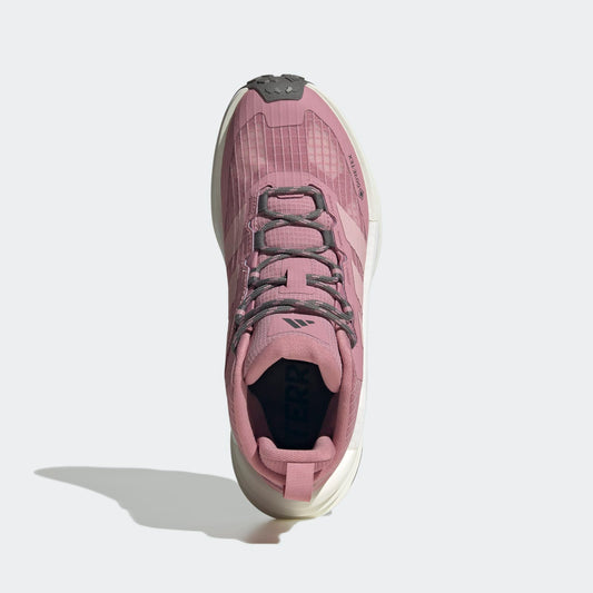 Adidas Terrex Free Hiker 3 MID GORE-TEX Hiking Shoes Women - Top Portrait View - Magic Mauve / Dual Lilac / Grey Four