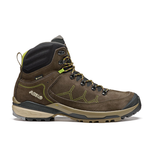 Asolo Falcon EVO NBK Wide Fit – Men's product view 2 — DARK BROWN / LIME