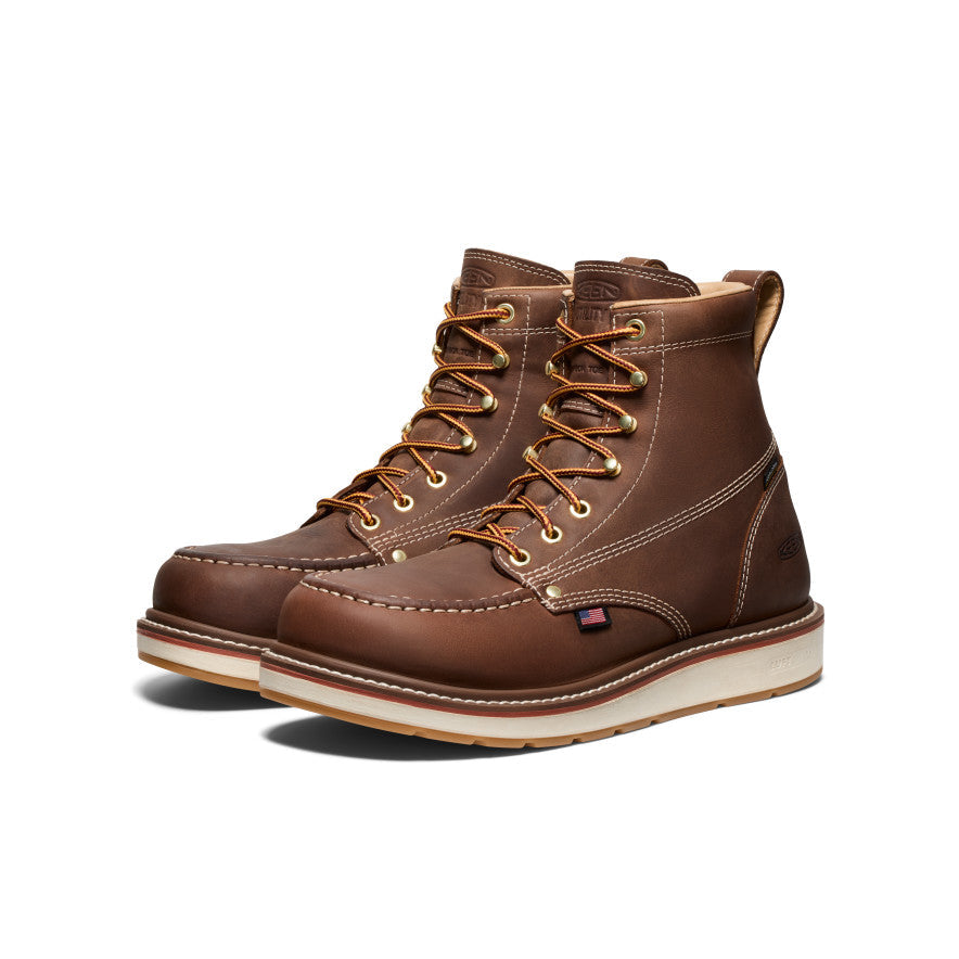 KEEN Liberty 6" Waterproof Boot (Carbon Toe) Men product view 2 — Chestnut/Gum