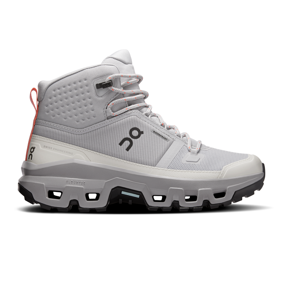 On Cloudrock Mid Waterproof Women product view 1 — Glacier | Alloy