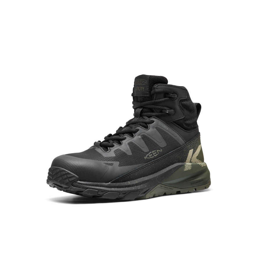 KEEN Targhee Blur Waterproof Work Boot (Carbon Toe) Men product view 3 — Forest Night/Black