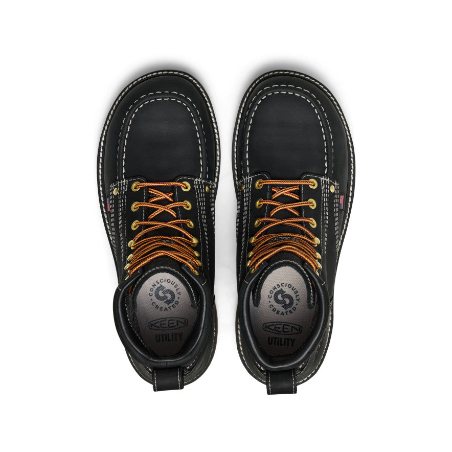 KEEN Liberty 6" Waterproof Boot (Carbon Toe) Men product view 4 — Black/Gum