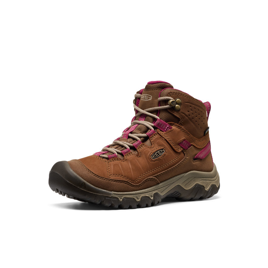 KEEN Targhee IV Waterproof Hiking Boot Women product view 3 — Bison/Beaujolais