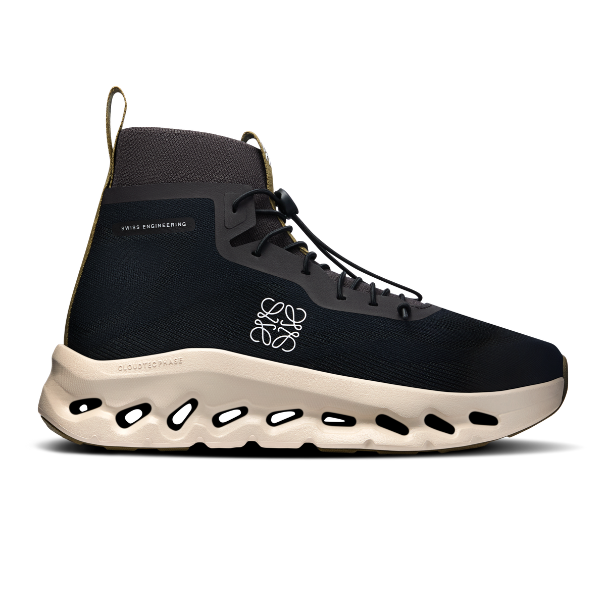 On Cloudtilt Hi LOEWE Women product view 1 — Black | Oatmeal | Olive