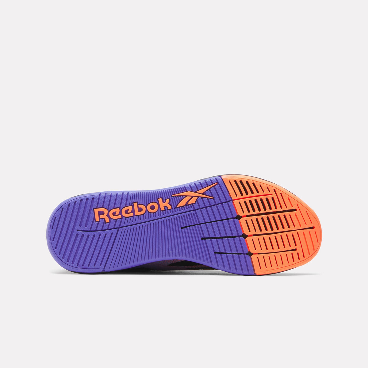 Reebok Nano X5 Training Shoes product view 5 — White/Flash Orange/Royal Purple