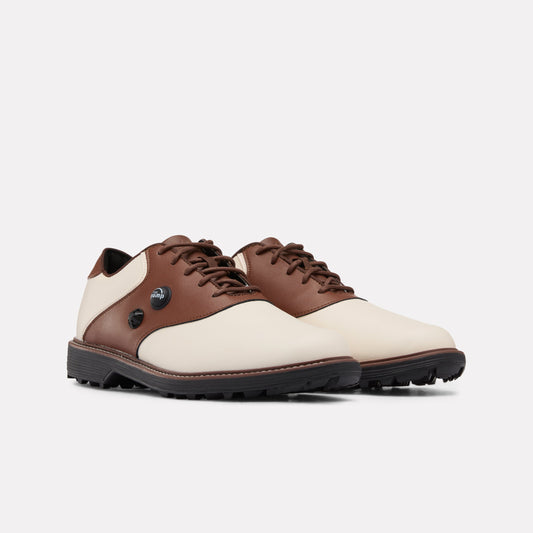 Reebok OG Pump Golf Shoes product view 2 — Chalk/Unearthed Brown/Black
