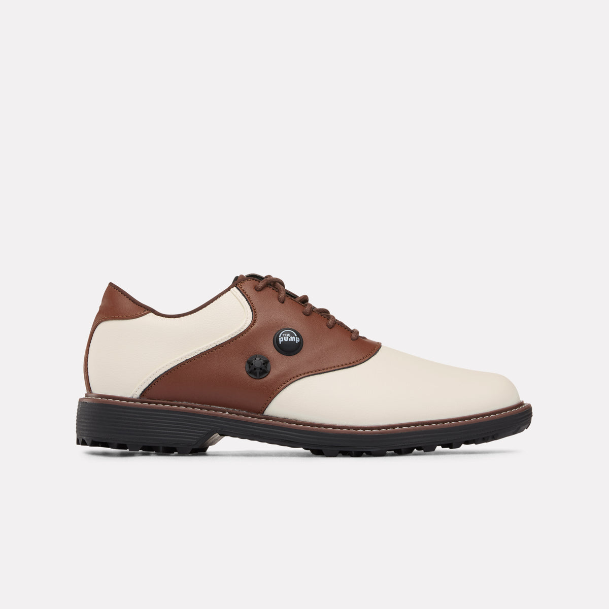 Reebok OG Pump Golf Shoes product view 1 — Chalk/Unearthed Brown/Black