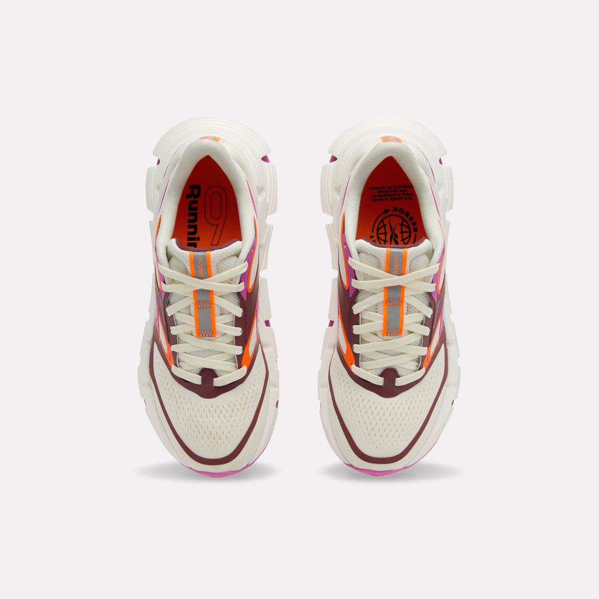 Reebok FloatZig 2 Women's Running Shoes product view 3 — Chalk/Virtual Pink/Atomic Tangerine