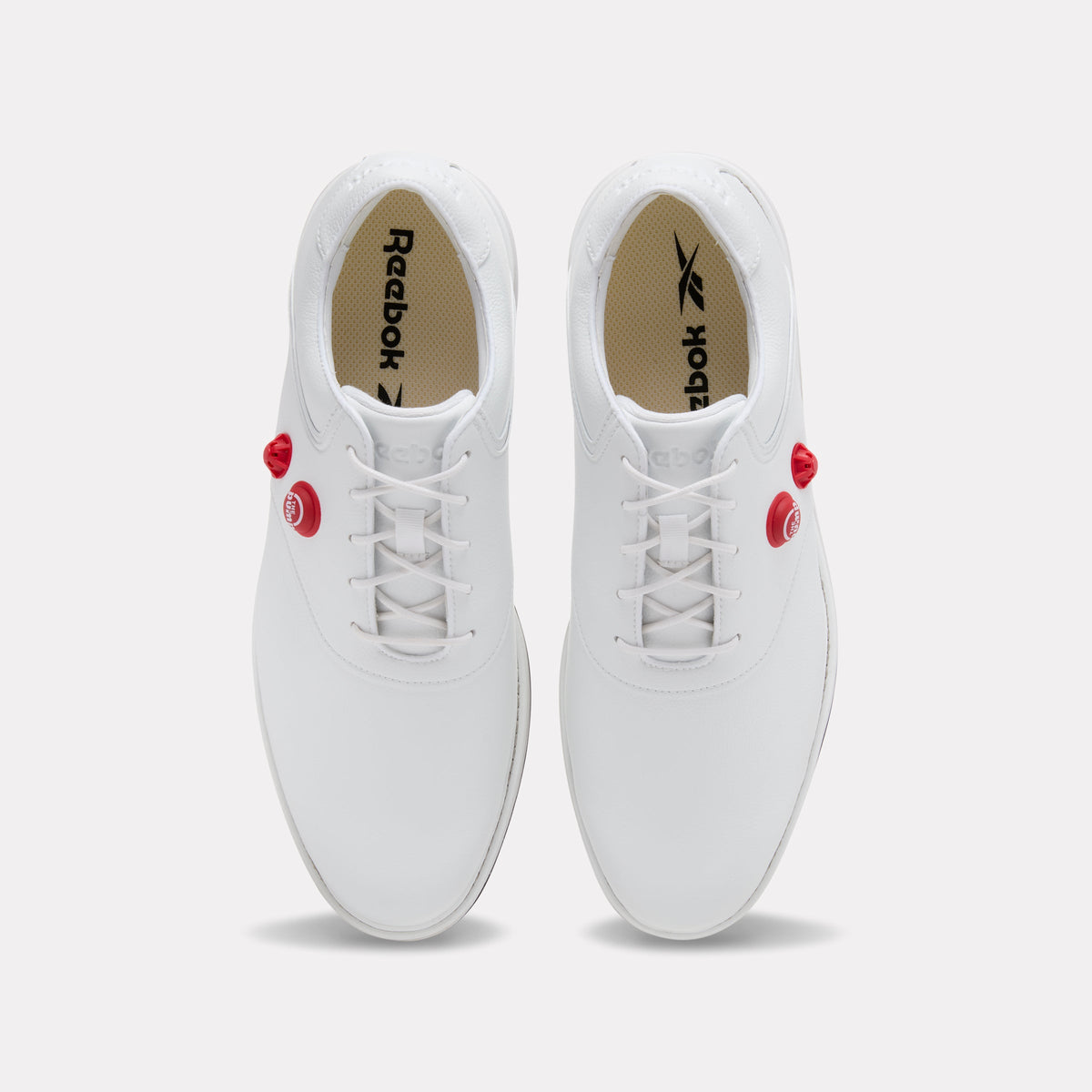 Reebok OG Pump Golf Shoes product view 3 — WHITE/VECTOR RED/BLACK