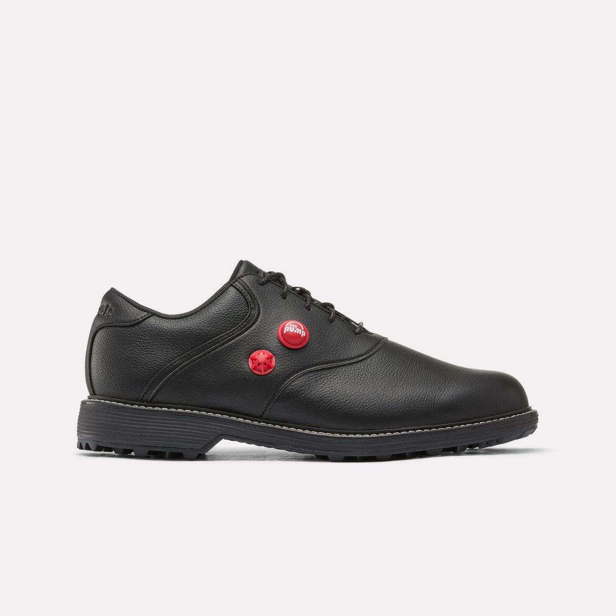 Reebok OG Pump Golf Shoes product view 1 — BLACK/VECTOR RED/BLACK
