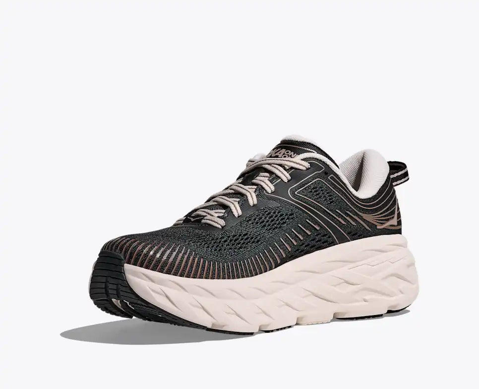 HOKA Bondi 7 Women's product view 3 — Black / Rose Cream