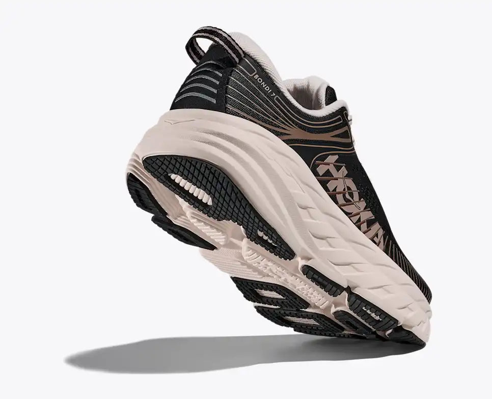 HOKA Bondi 7 Women's product view 4 — Black / Rose Cream