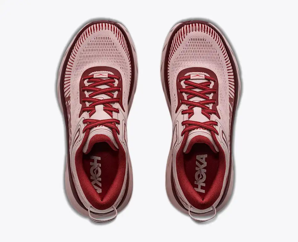 HOKA Bondi 7 Women's product view 2 — Pink Opal / Varsity Burgundy