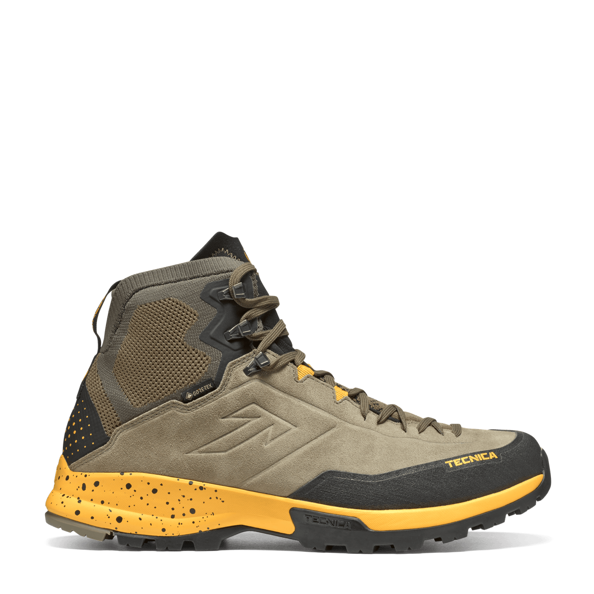 Tecnica Forge Hike Mid GTX MS product view 2 — Dark Olive - Yellow