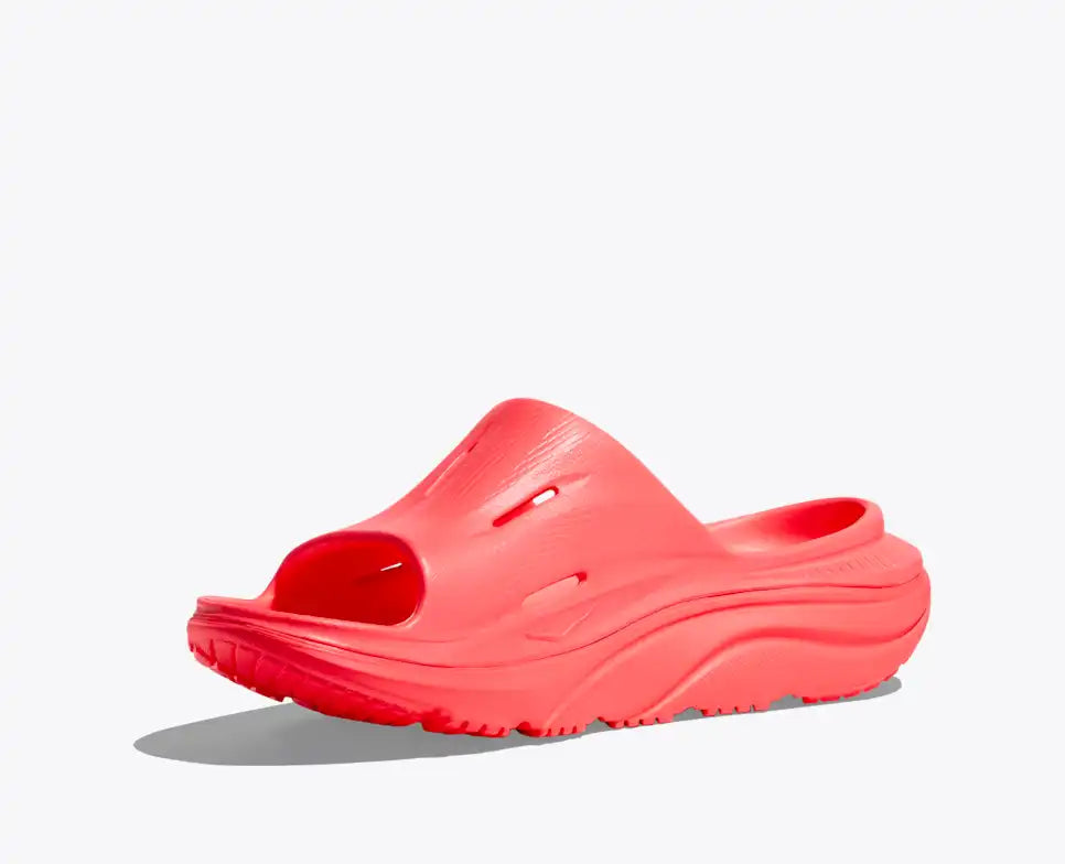 HOKA Ora Recovery Slide 3 Unisex product view 3 — Neon Flame / Neon Flame