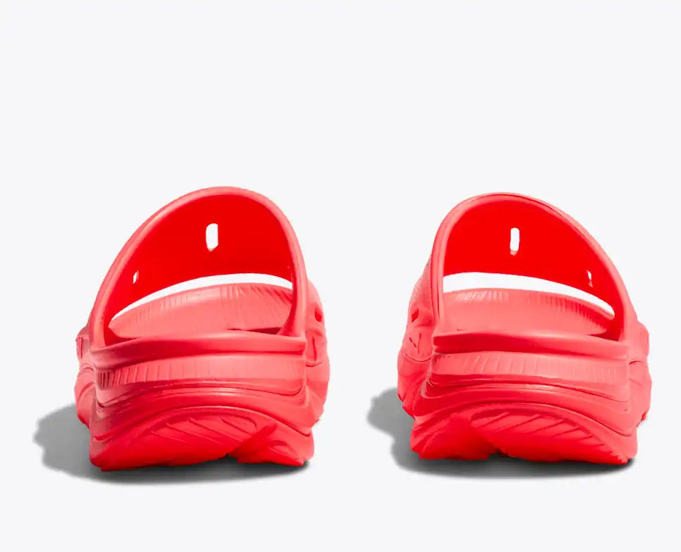 HOKA Ora Recovery Slide 3 Unisex product view 5 — Neon Flame / Neon Flame