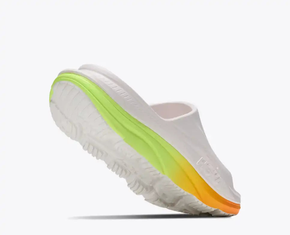 HOKA Ora Recovery Slide 3 Unisex product view 4 — White / Neon Yuzu