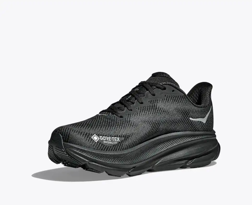 HOKA Clifton 9 GORE-TEX Men's product view 3 — Black / Black