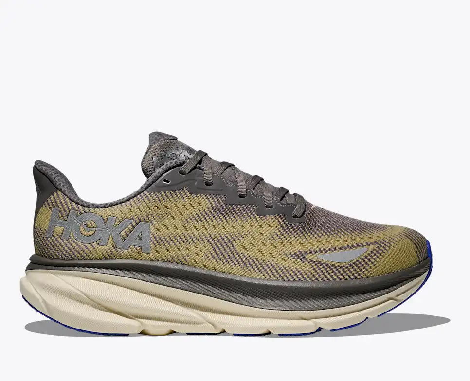 HOKA Clifton 9 GORE-TEX Men's product view 1 — Gravel / Eggshell