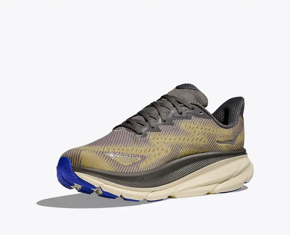 HOKA Clifton 9 GORE-TEX Men's product view 3 — Gravel / Eggshell