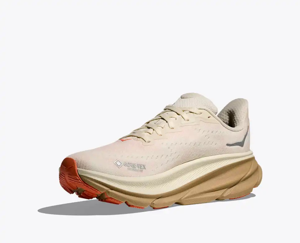 HOKA Clifton 9 GORE-TEX Women's product view 3 — Eggshell / Khaki