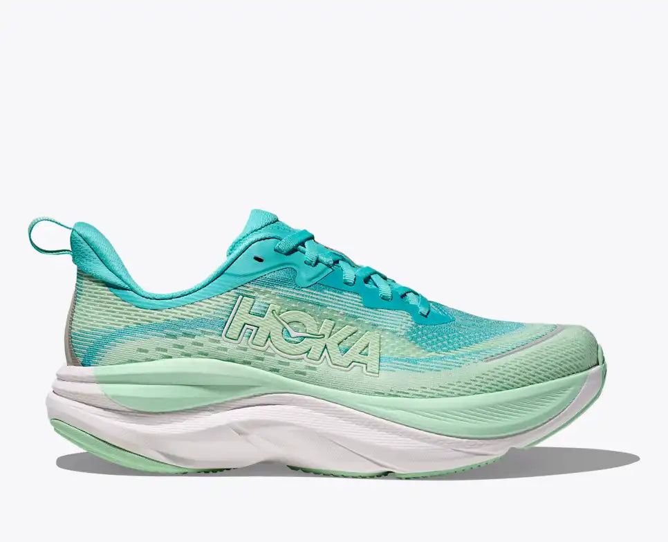HOKA Skyflow Women's product view 1 — Cielo Blue / Mint Fluorite