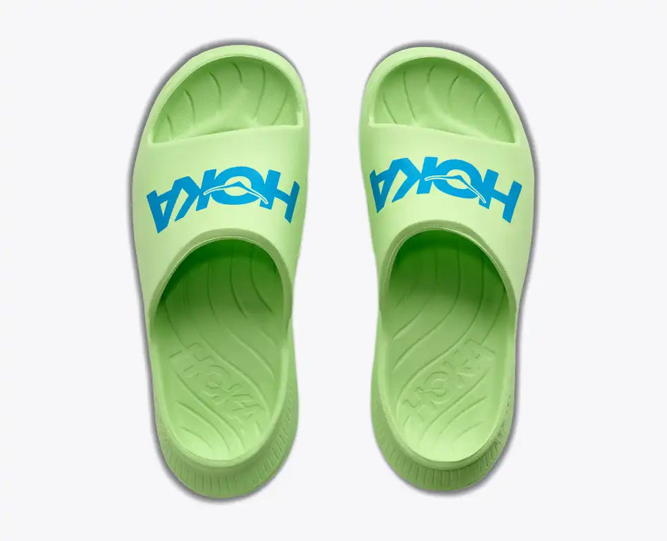 HOKA Ora Athletic Slide Unisex product view 2 — Tart Apple / Skyward Blue