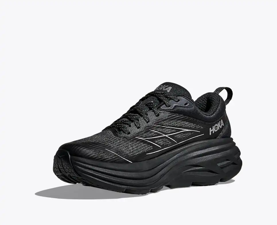 HOKA Stealth/Tech Bondi 8 Caged Unisex product view 3 — Black / Silver