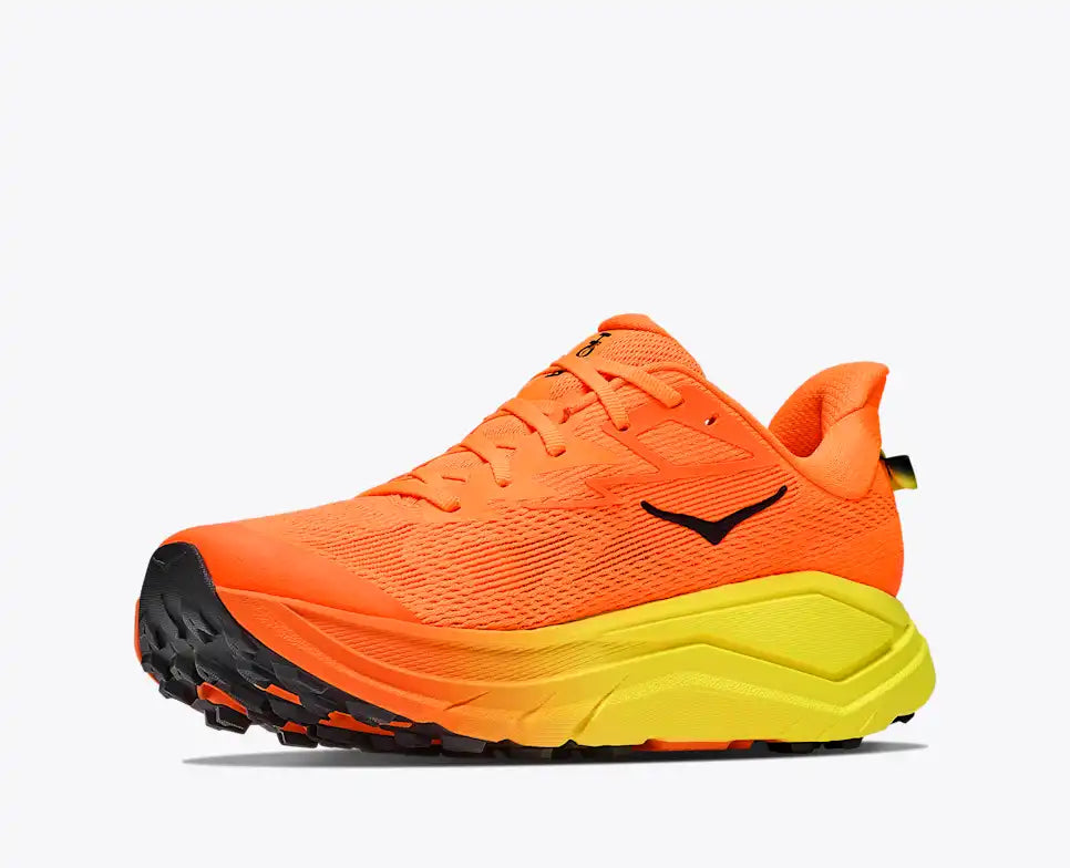 HOKA Challenger 8 Men's product view 3 — Neon Tangerine / Hoka Citrus