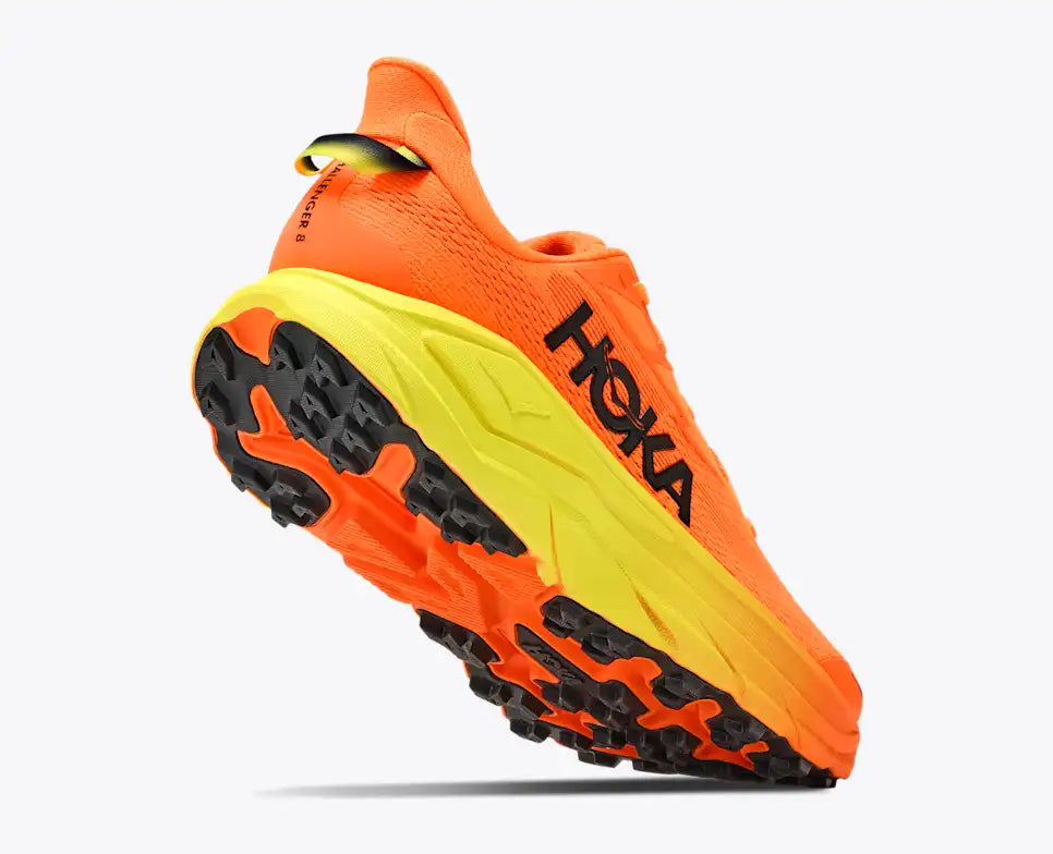 HOKA Challenger 8 Men's product view 4 — Neon Tangerine / Hoka Citrus
