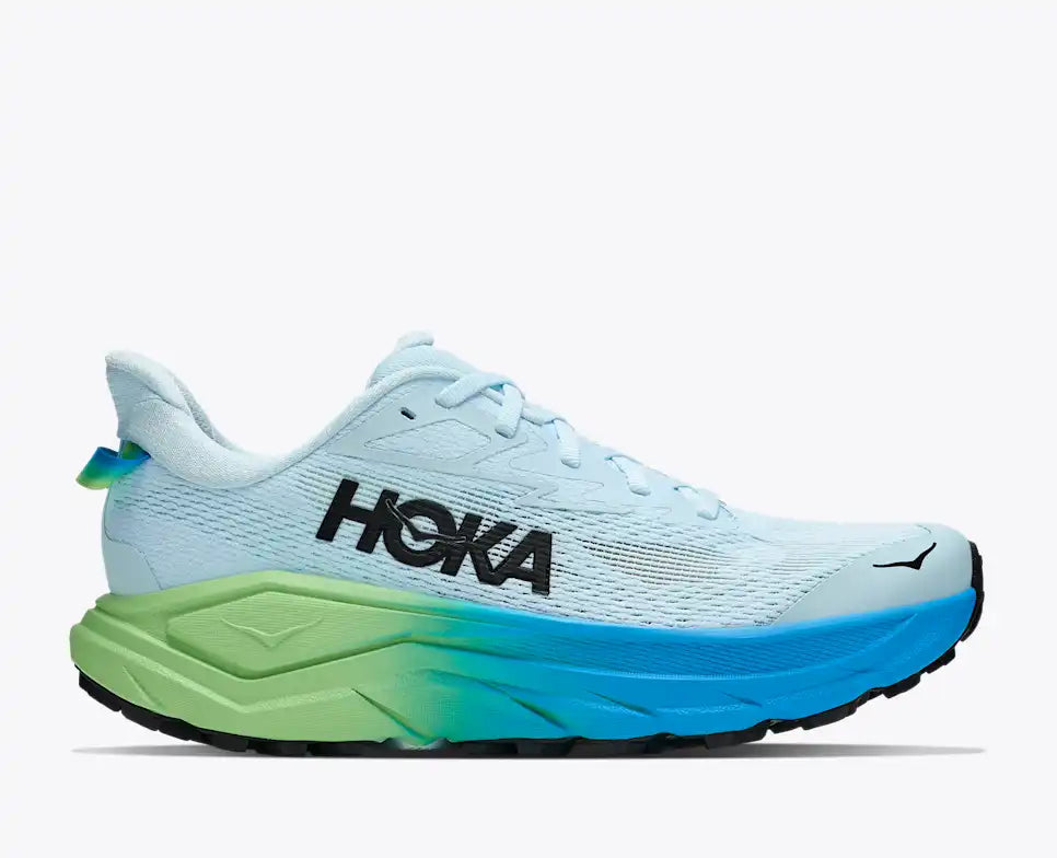HOKA Challenger 8 Women's product view 1 — Glimmering Blue / Tart Apple