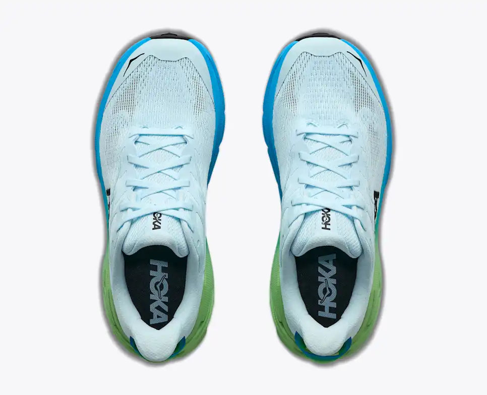 HOKA Challenger 8 Women's product view 2 — Glimmering Blue / Tart Apple