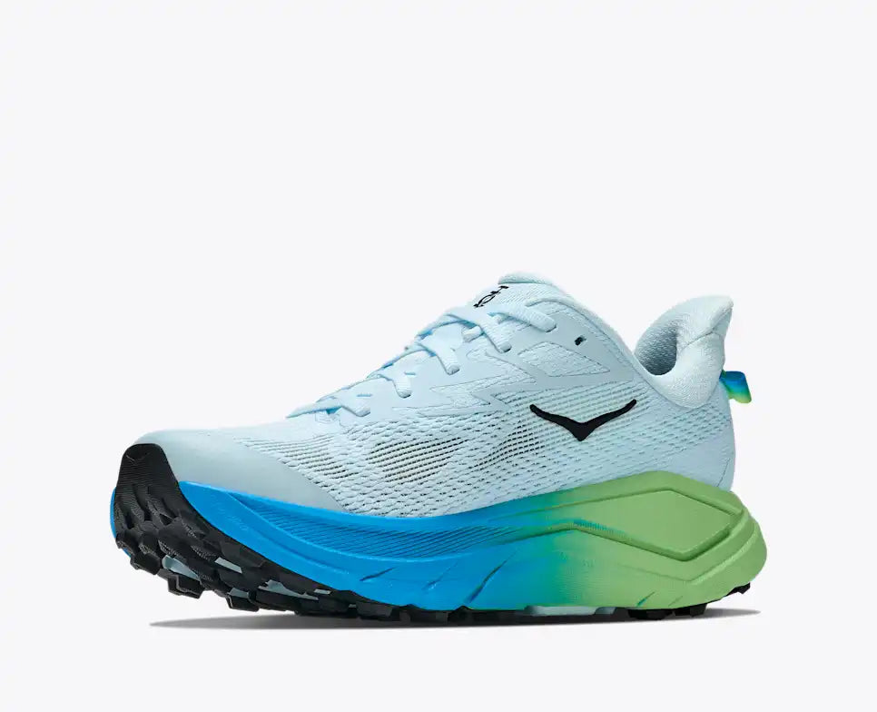 HOKA Challenger 8 Women's product view 3 — Glimmering Blue / Tart Apple