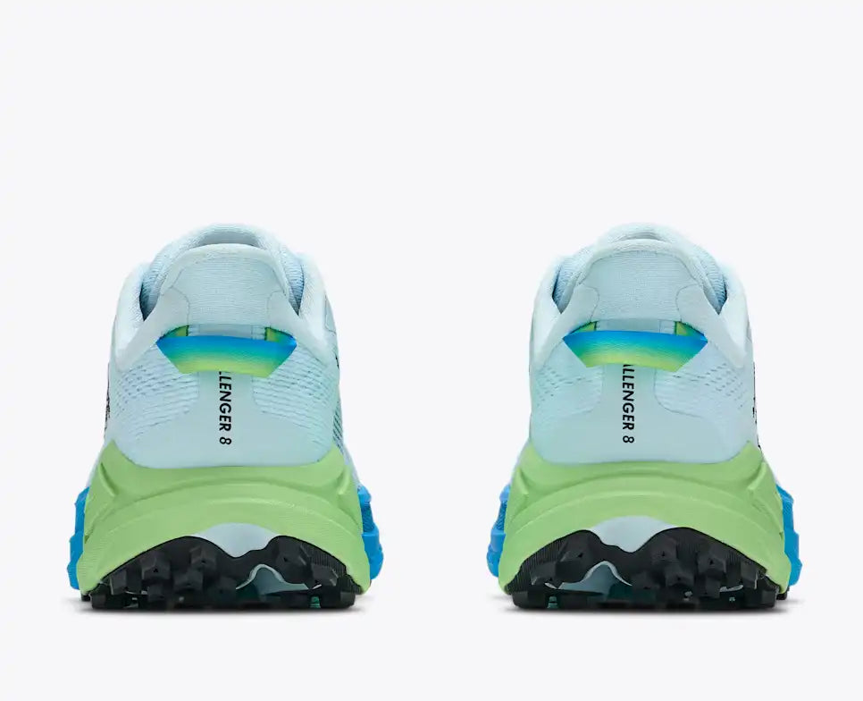 HOKA Challenger 8 Women's product view 5 — Glimmering Blue / Tart Apple