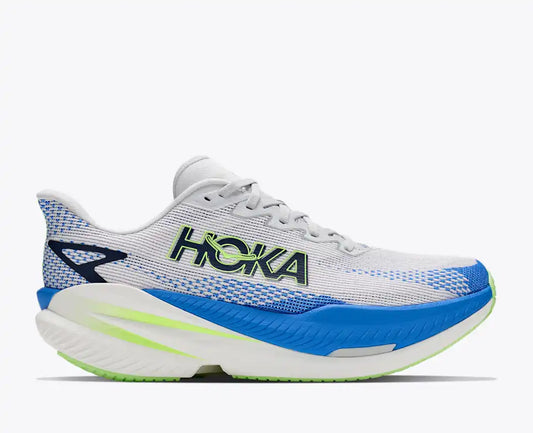 HOKA Mach X 3 Men's product view 1 — Cosmic Grey / Virtual Blue