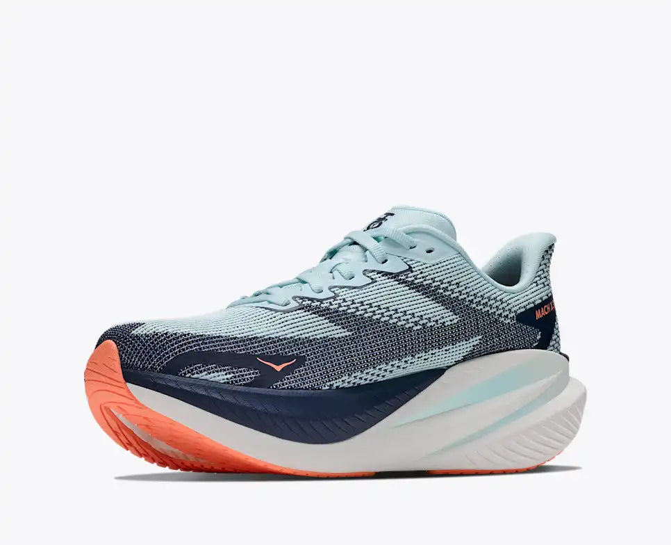 HOKA Mach X 3 Women's product view 3 — Glimmering Blue / Varsity Navy