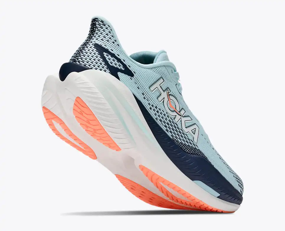 HOKA Mach X 3 Women's product view 4 — Glimmering Blue / Varsity Navy