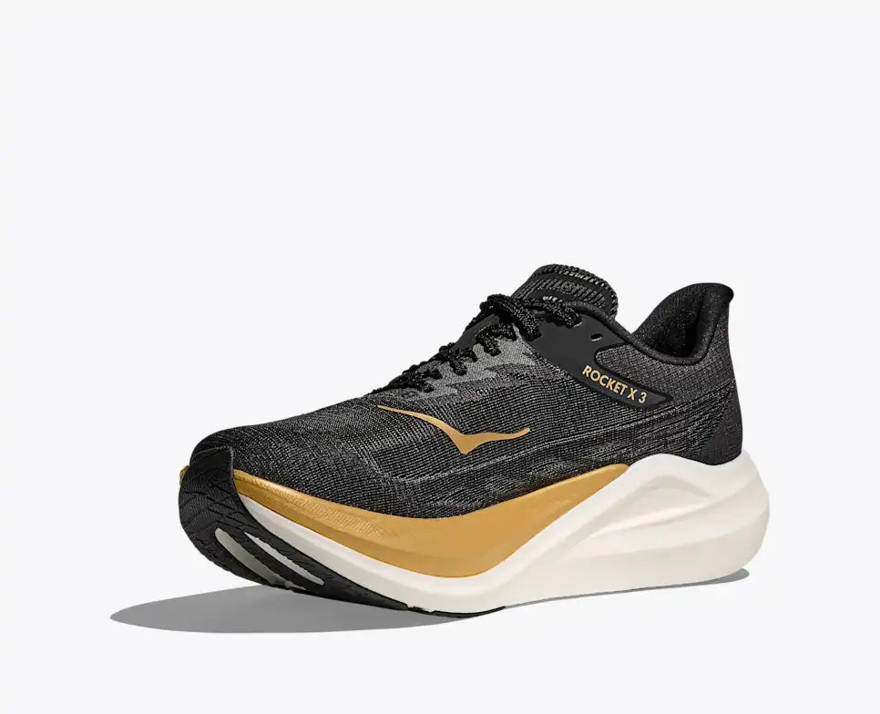 HOKA Rocket X 3 Unisex product view 3 — Black / Gold
