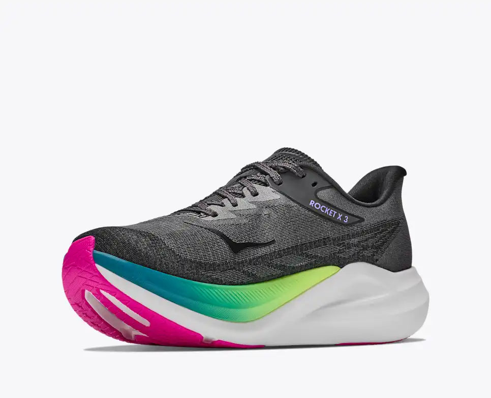 HOKA Rocket X 3 Unisex product view 3 — Black / Neon Nebula