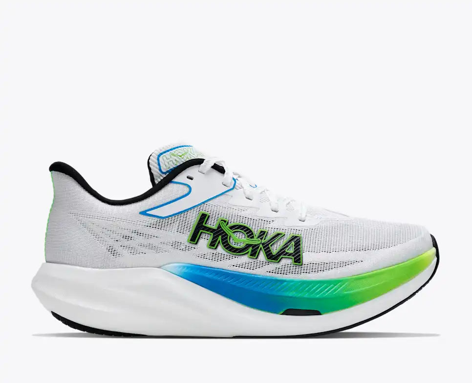 HOKA Rocket X 3 Unisex product view 1 — Frost / Electric Lime