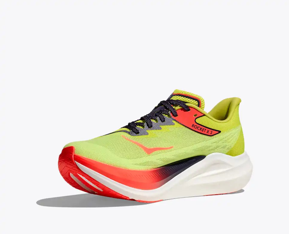 HOKA Rocket X 3 Unisex product view 3 — Neon Yuzu / Squid Ink