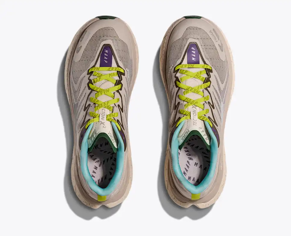HOKA Tecton X 2 MAAP Unisex product view 2 — Pumice Stone / Limeade