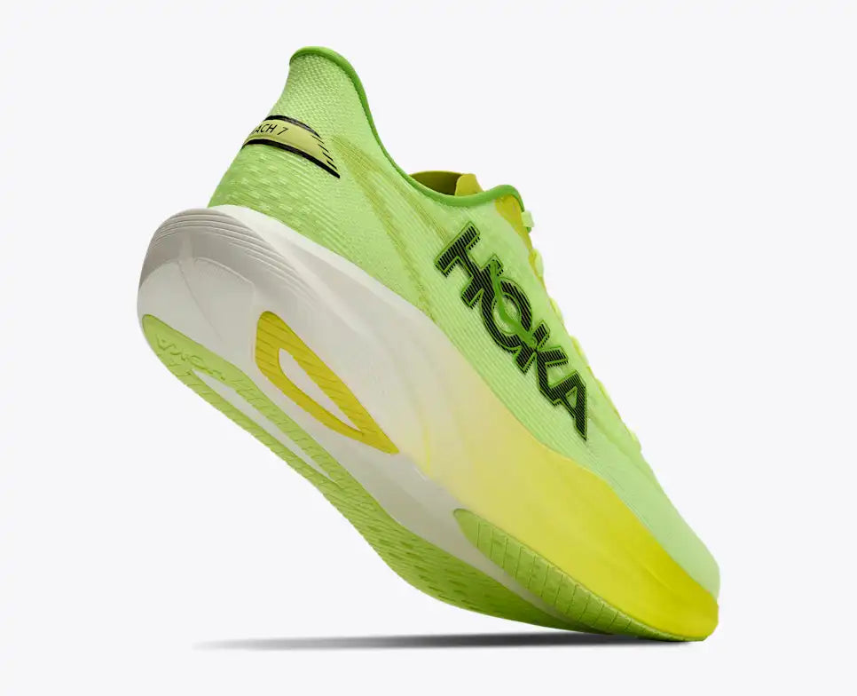 HOKA Mach 7 Men's product view 4 — Neon Yuzu / Hoka Citrus