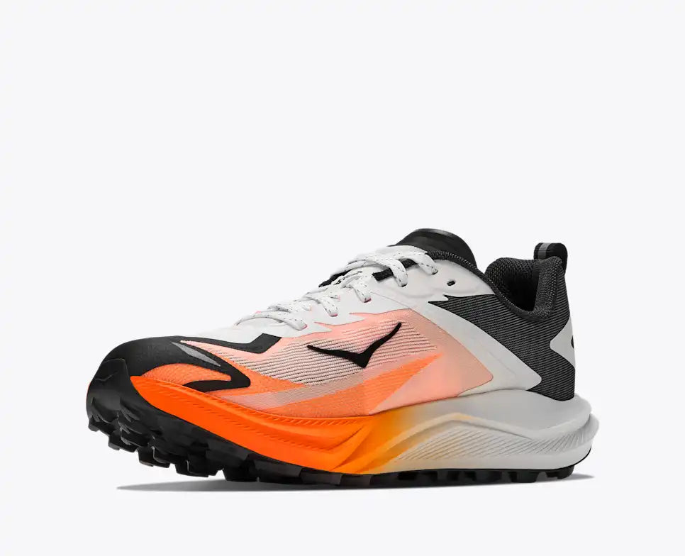 HOKA Zinal 3 Men's product view 3 — Frost / Neon Tangerine